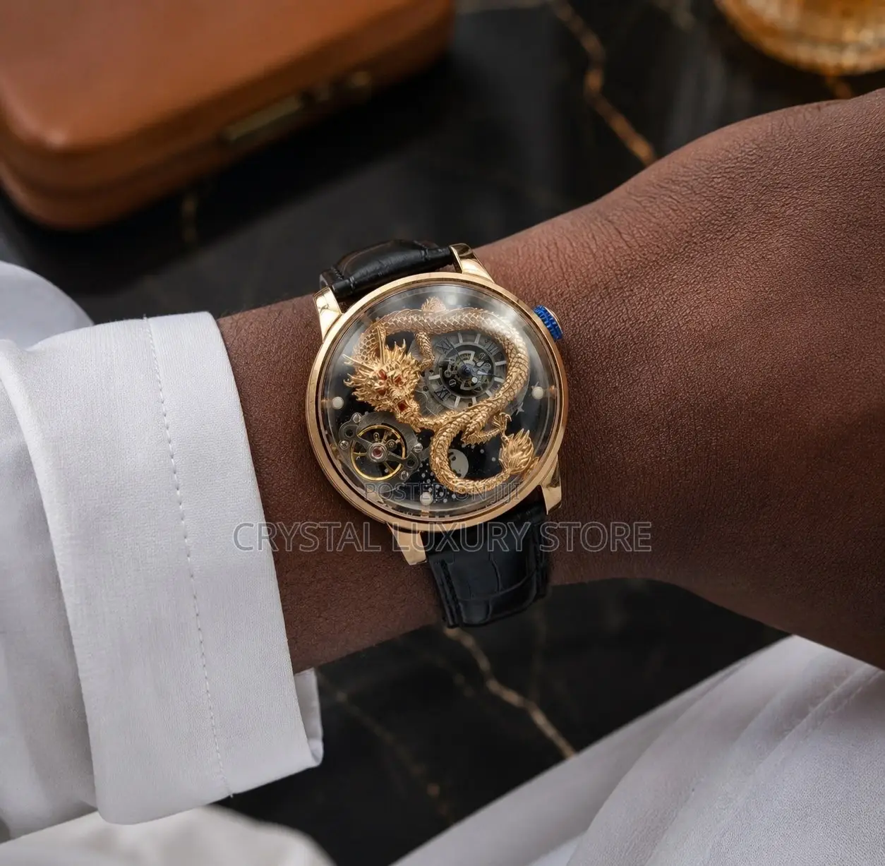 Hanboro Authentic Quaity Luxury Chronograph Genuine Leather Wristwatch