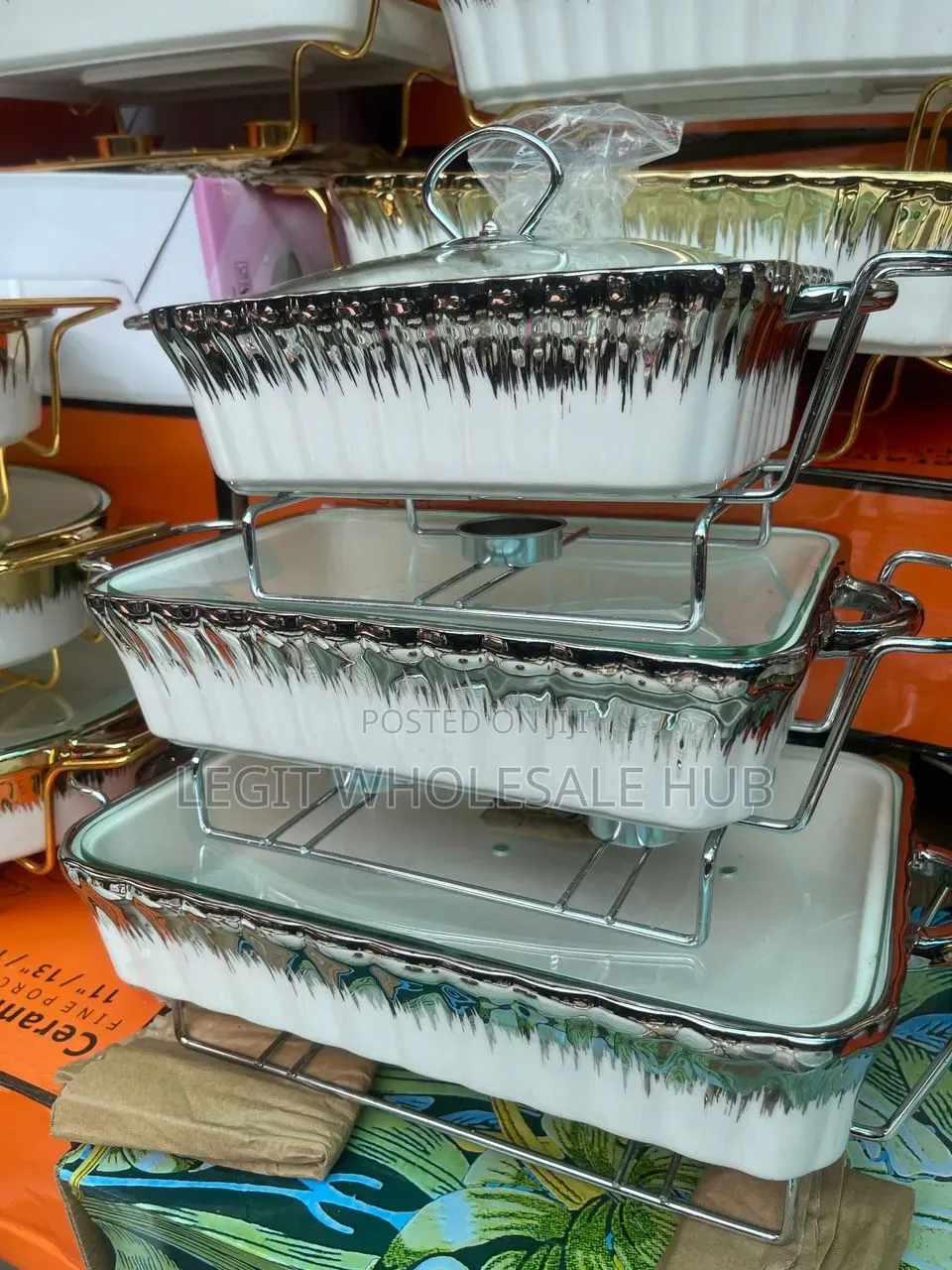 Luxury Ceramic Food Warmer Casserole Dish