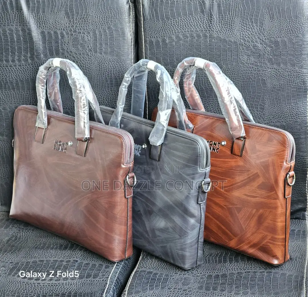 Mont Blanc Leather Briefcase Laptop Bag