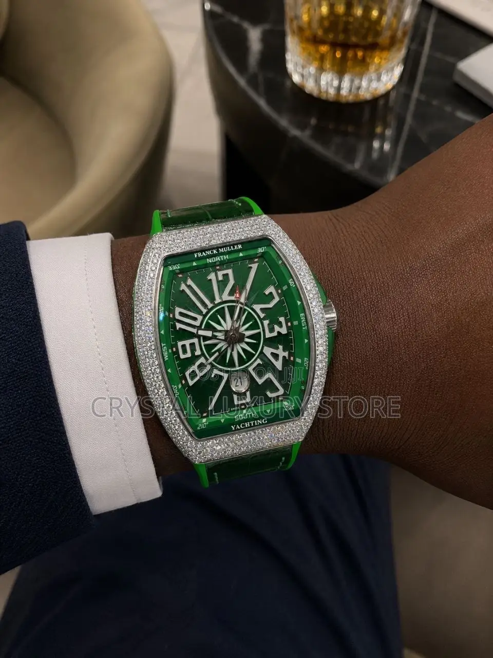 Franck Muller Quality Luxury Men Iced Face Wristwatch