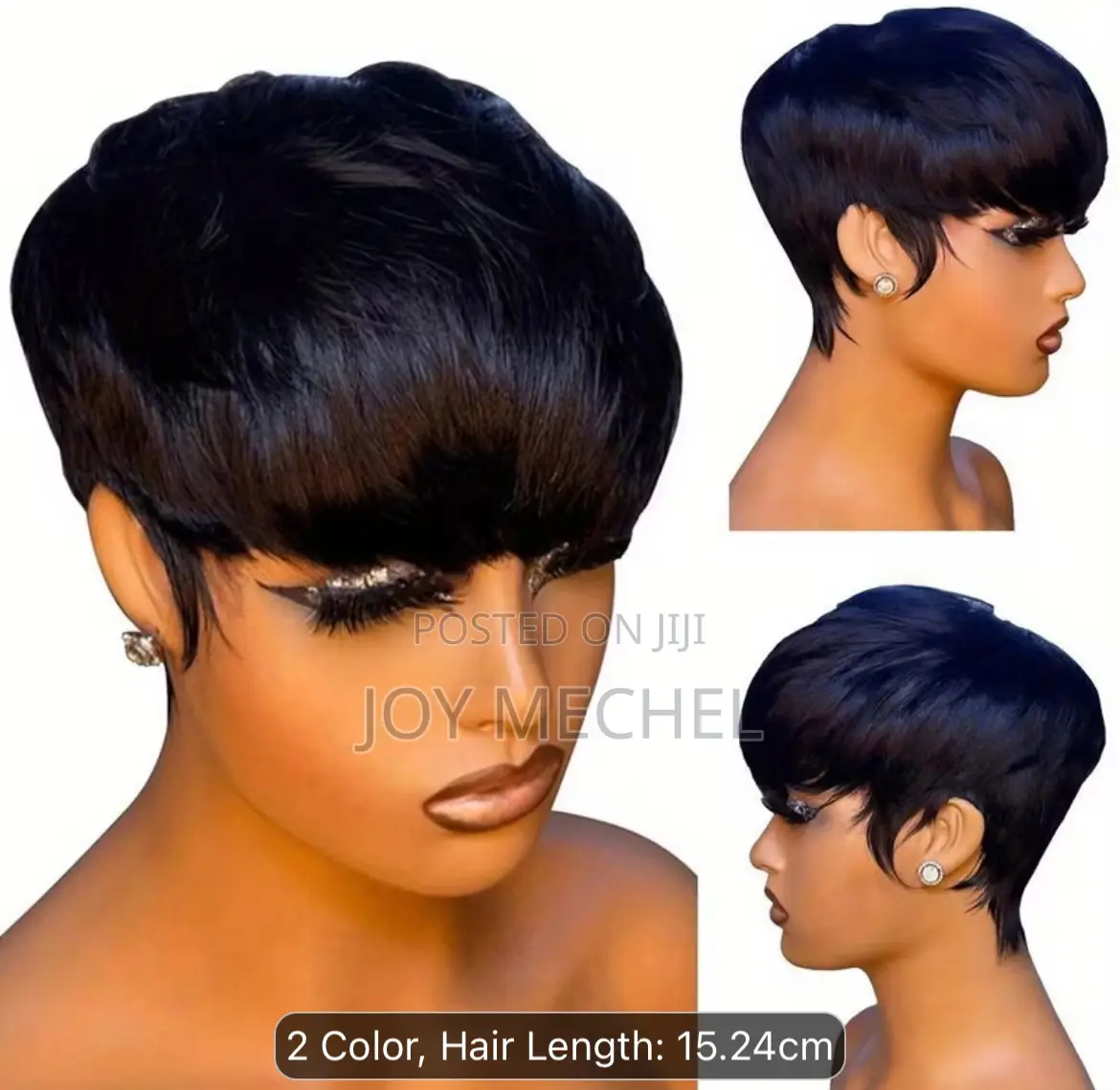 Short Pixie Cut Wig for Women, Human Hair With