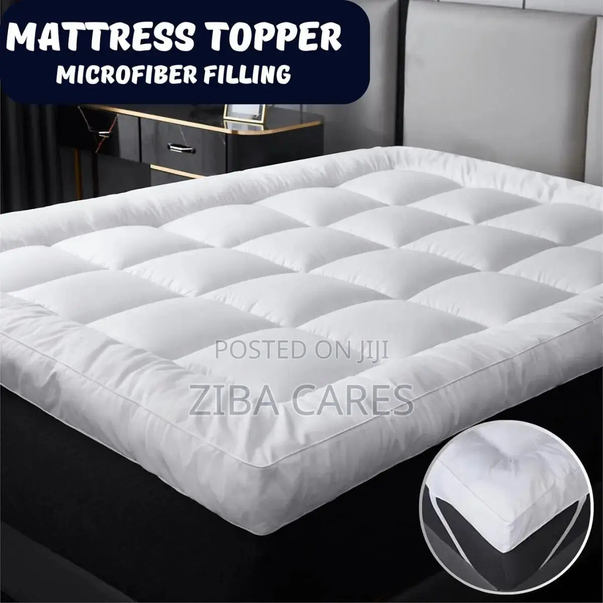 Fluffy, Quality 5cm Super Thick, Mattress Topper- White