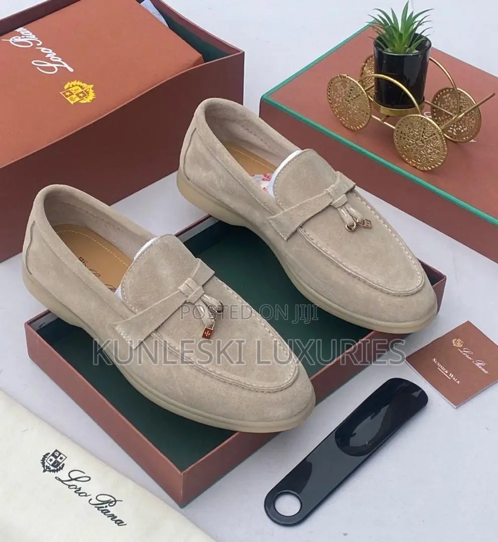 Original Loro Piana Charms Suede Men’S Loafers Shoes