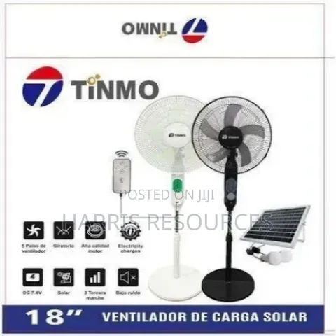 Tinmo Reachable Fan 18 Inch Solar Stand Fan With 2 Bulbs