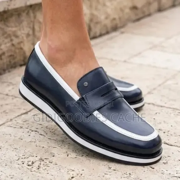 Black-White Penny Loafers Size 40-46