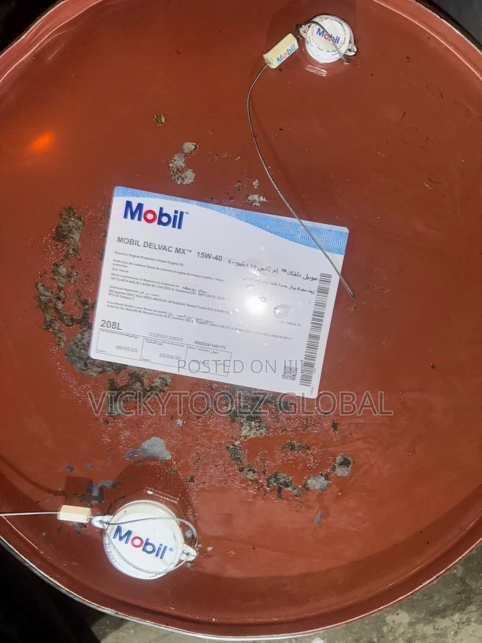 Mobil Delvac Mx 15w-40 Diesel Engine Oil Drum//208l