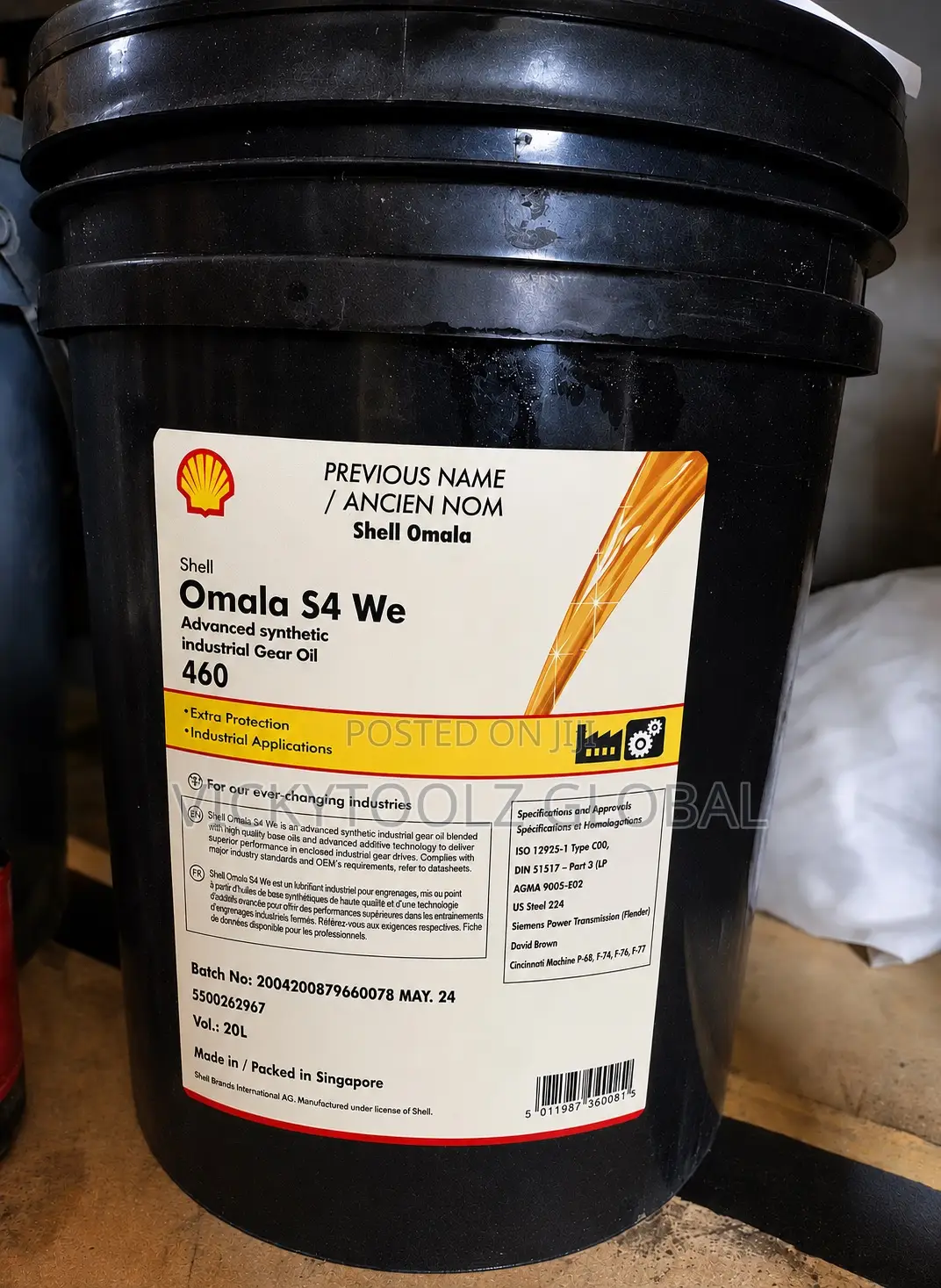 Shell Omala S4 We Advanced Sythetic Industrial Gear Oil 20l//Pail