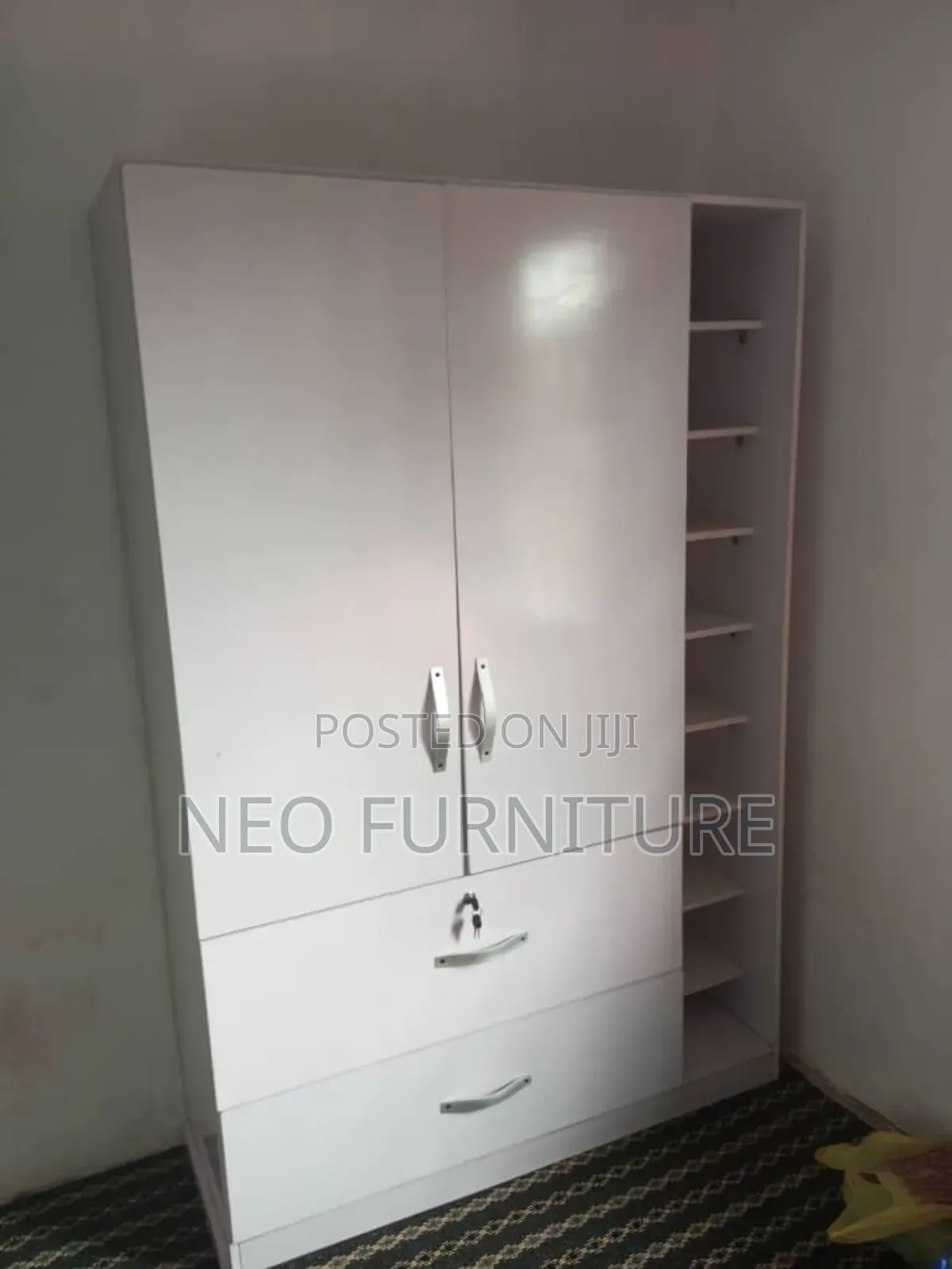 White Wardrobe With Shoe Rack