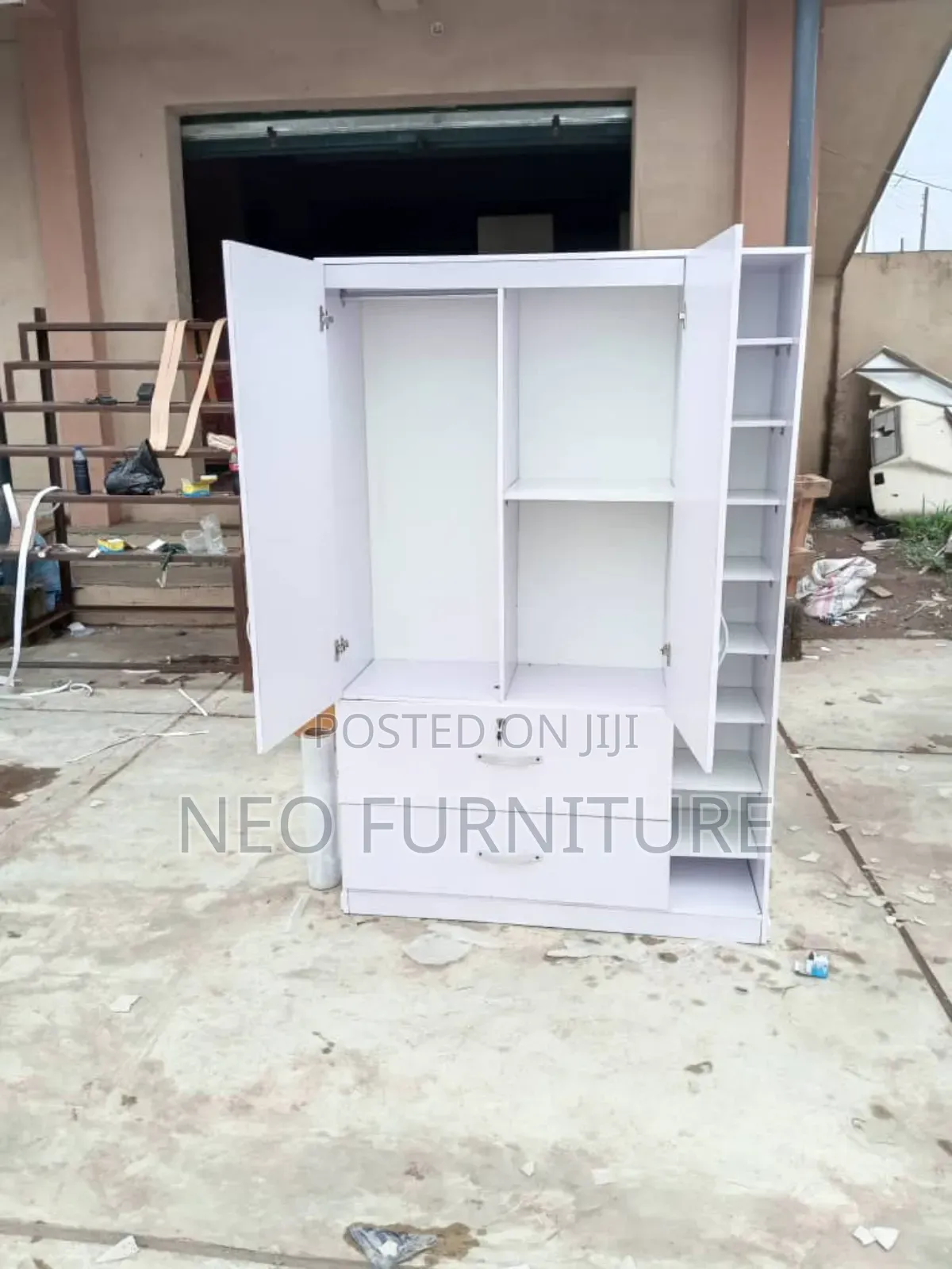 White Wardrobe With Shoe Rack