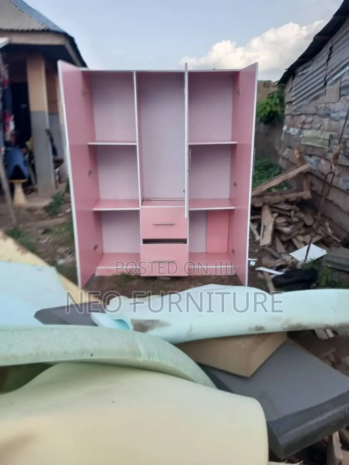 3 Doors Wardrobe Pink