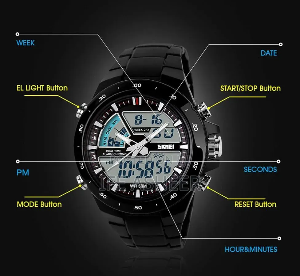 Analog and Digital Black Skmei Military Men's Watch