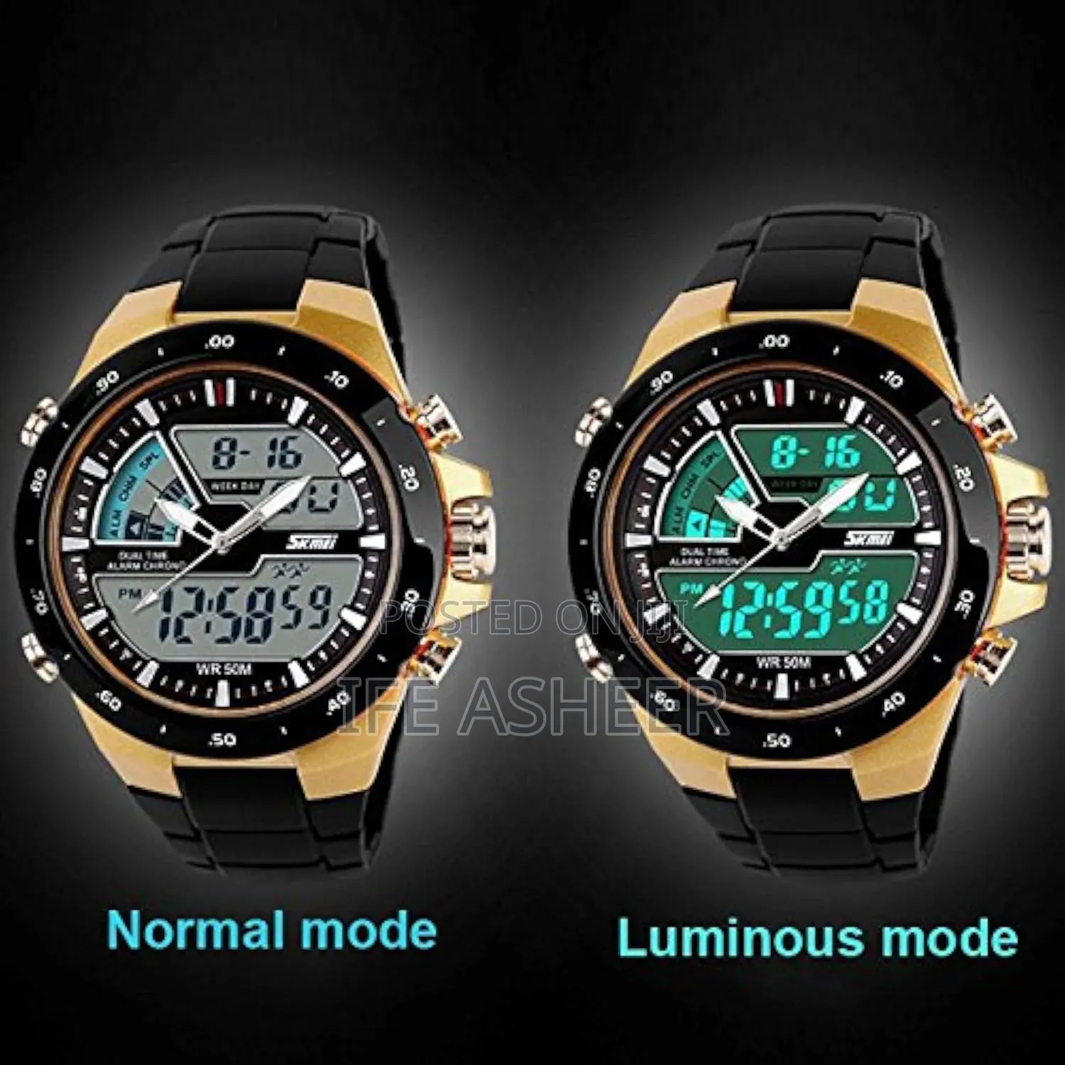 Analog and Digital Black Skmei Military Men's Watch