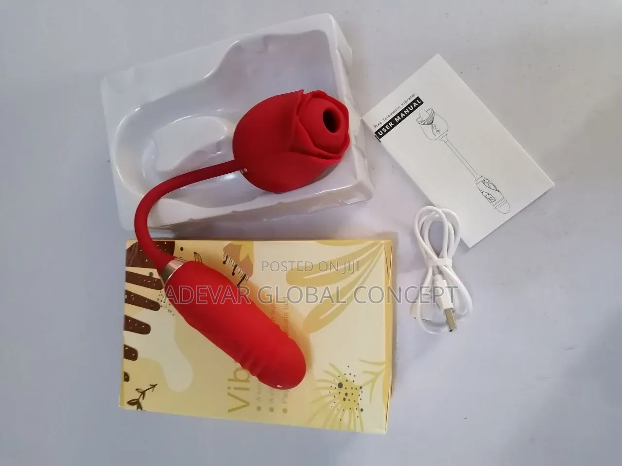 Promo 2 in 1 Rechargeable Rose Clit Sucking Vibrator Sex Toy