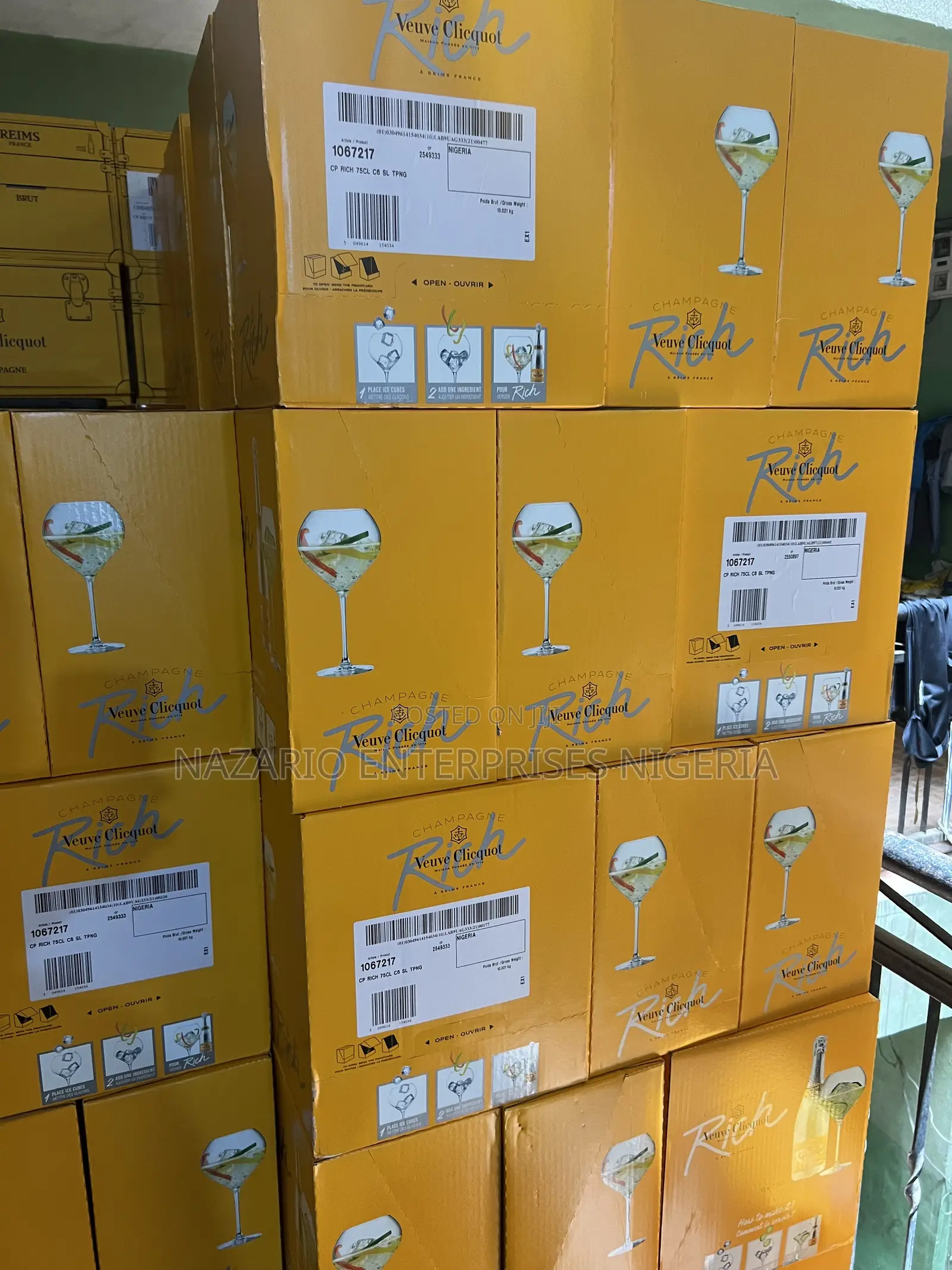 Veuve Clicquot Rich Champagne – 750ml by 12 Bottles