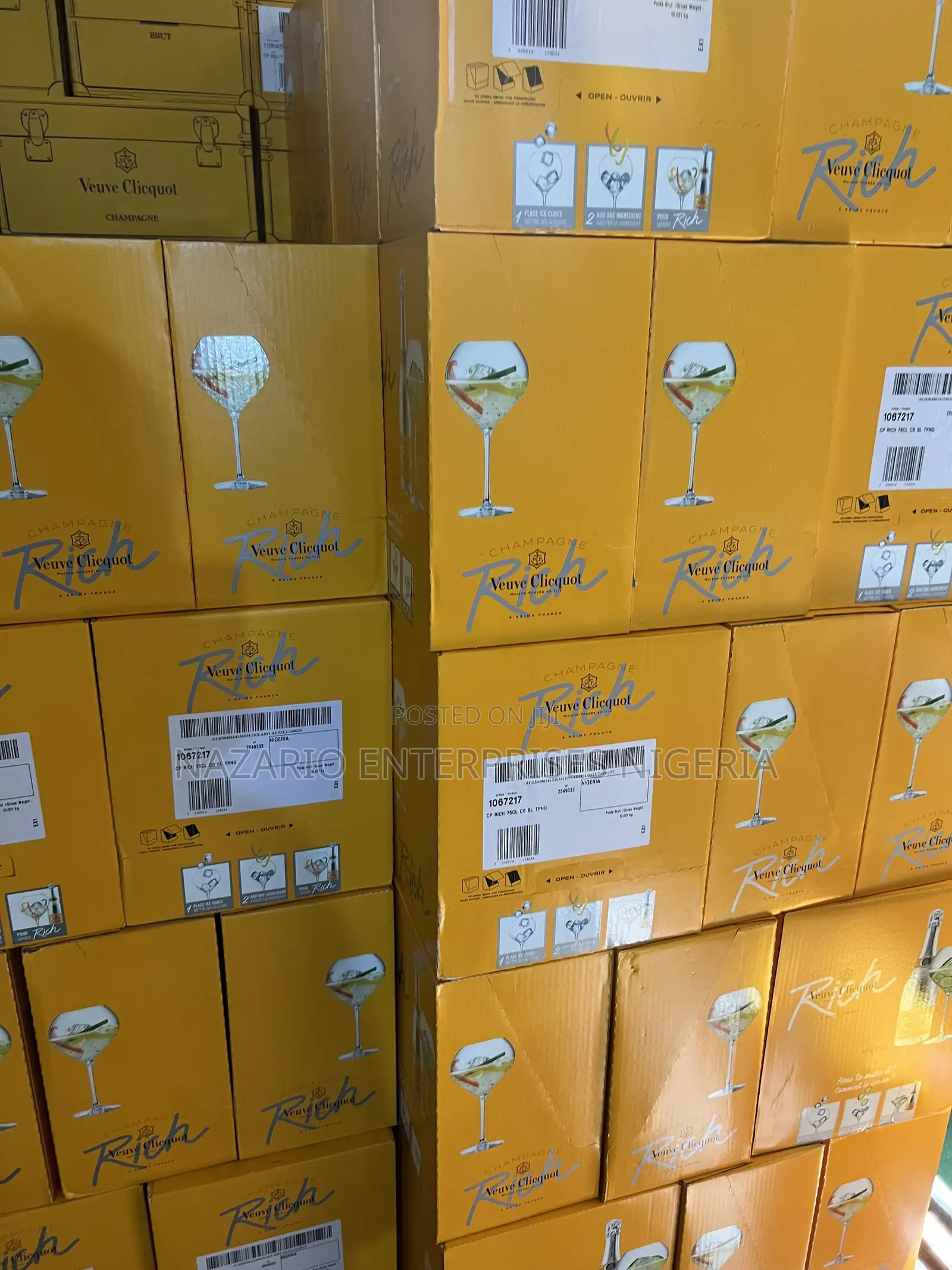 Veuve Clicquot Rich Champagne – 750ml by 12 Bottles