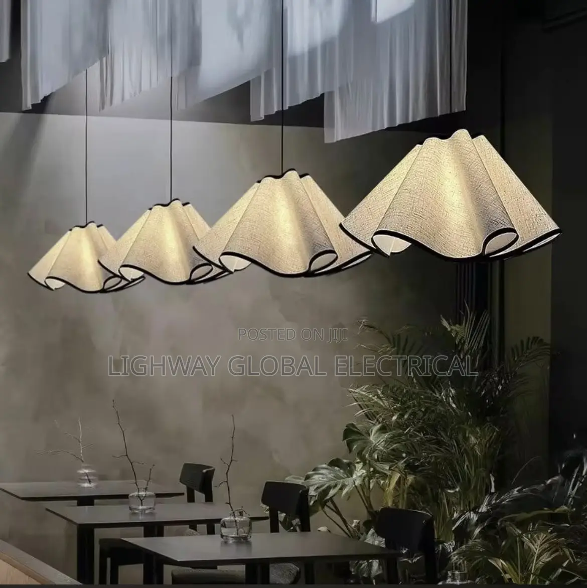 Japanese Cloth Flower Minimalist Creative Pendant Lamp