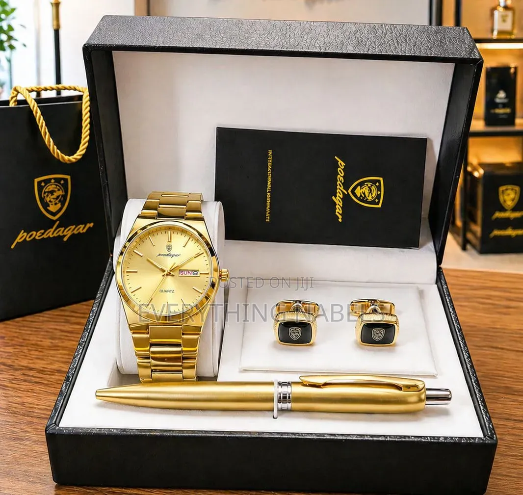 Poedagar Watch and Cufflinks Set