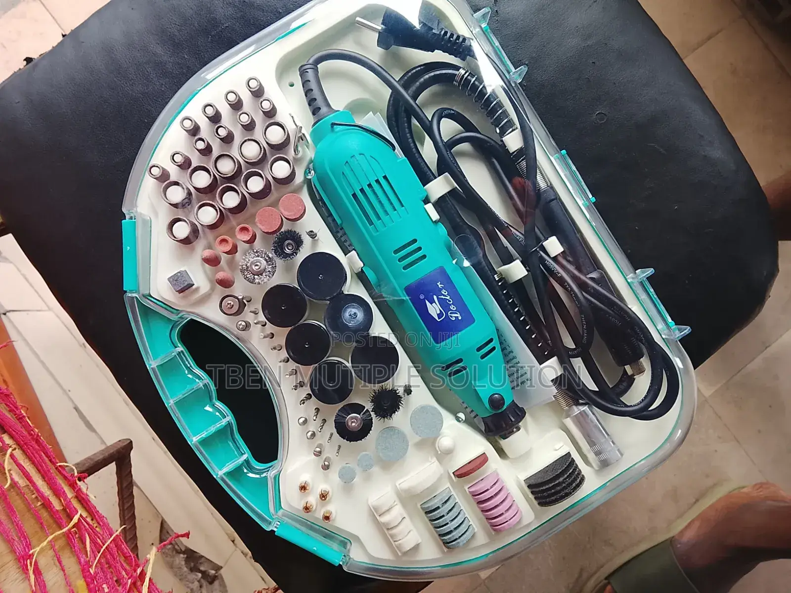 Blue Electric Rotary Tool Kit and Mini Die Grinder.