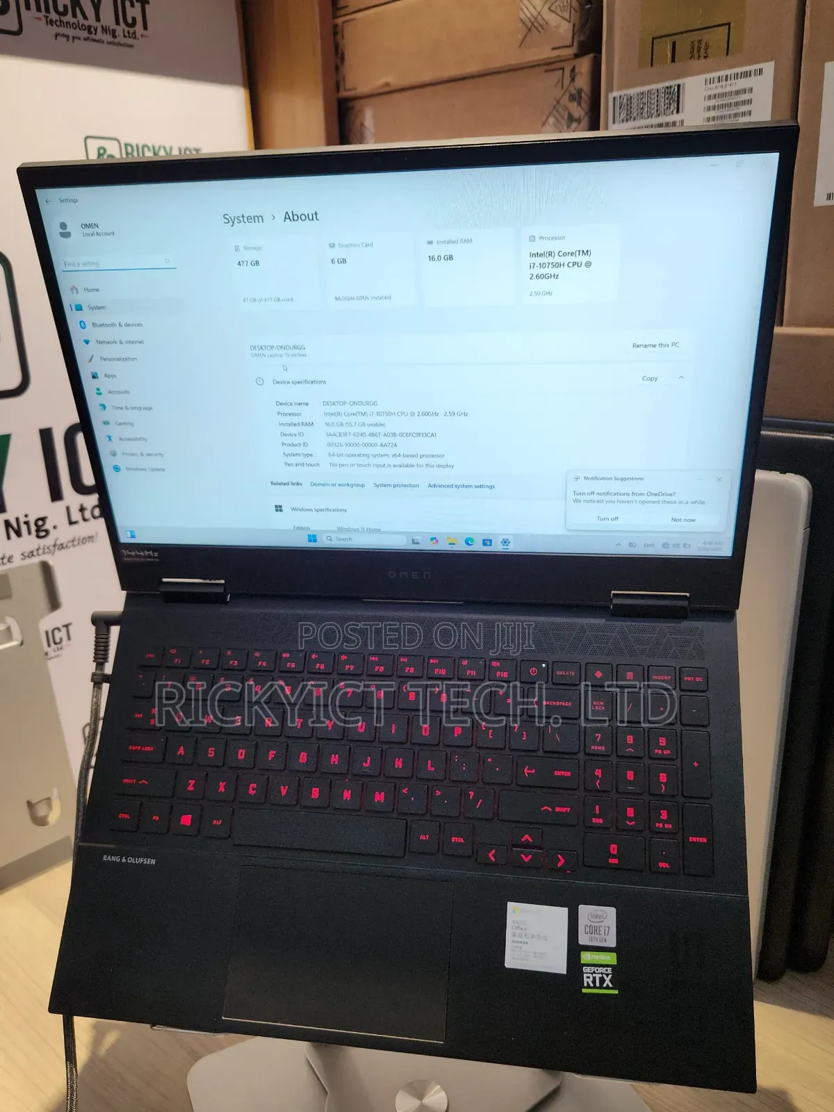 Laptop HP Omen 15 16GB Intel Core i7 SSD 1T