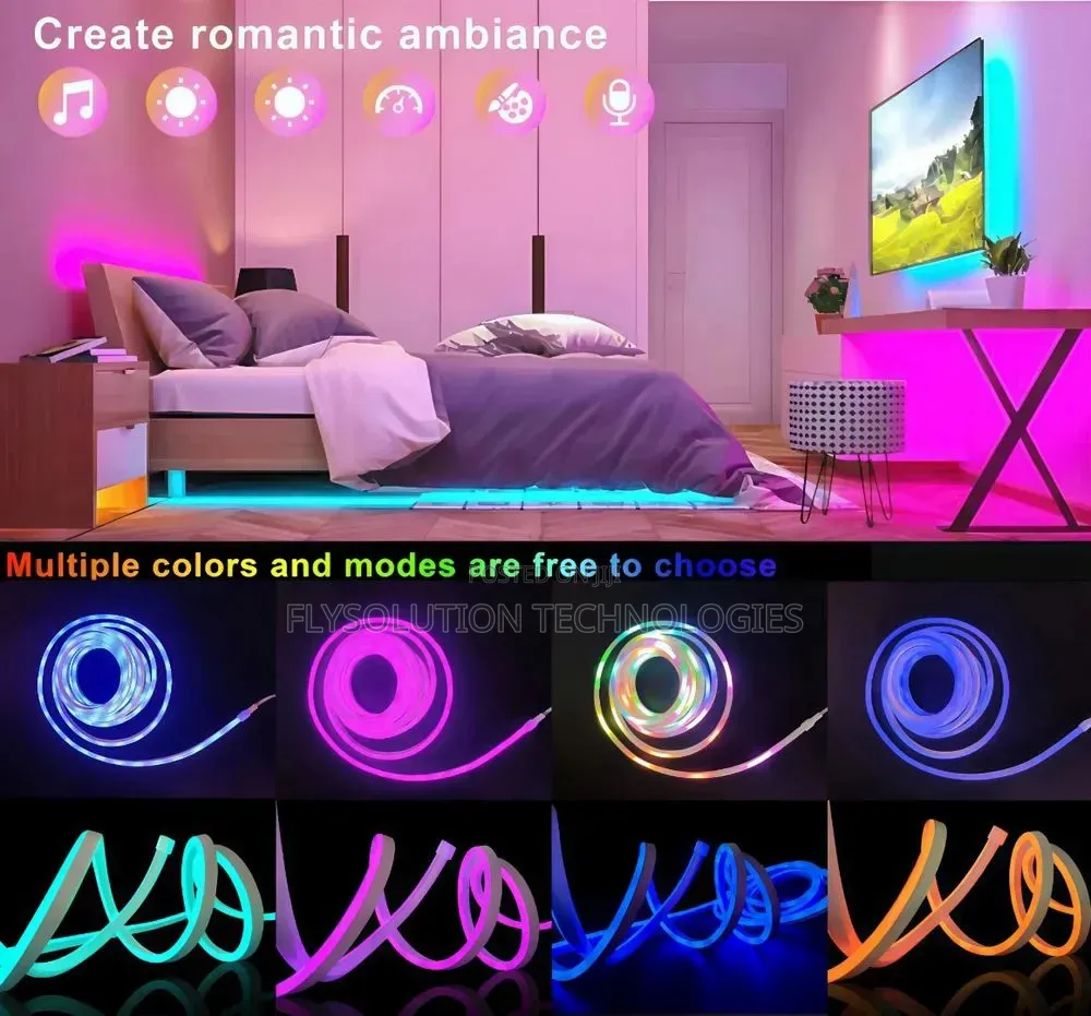 Smart Neon Rope Strip Light Remote and Mobile App Controlled