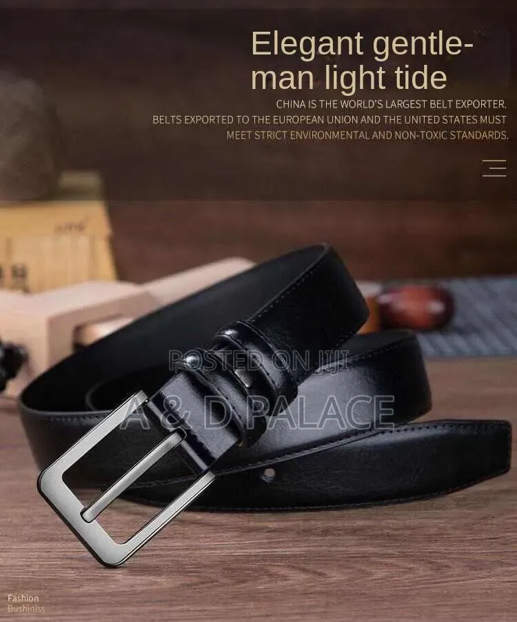 Men's Faux Genuine Leather Vintage Belt 130cm