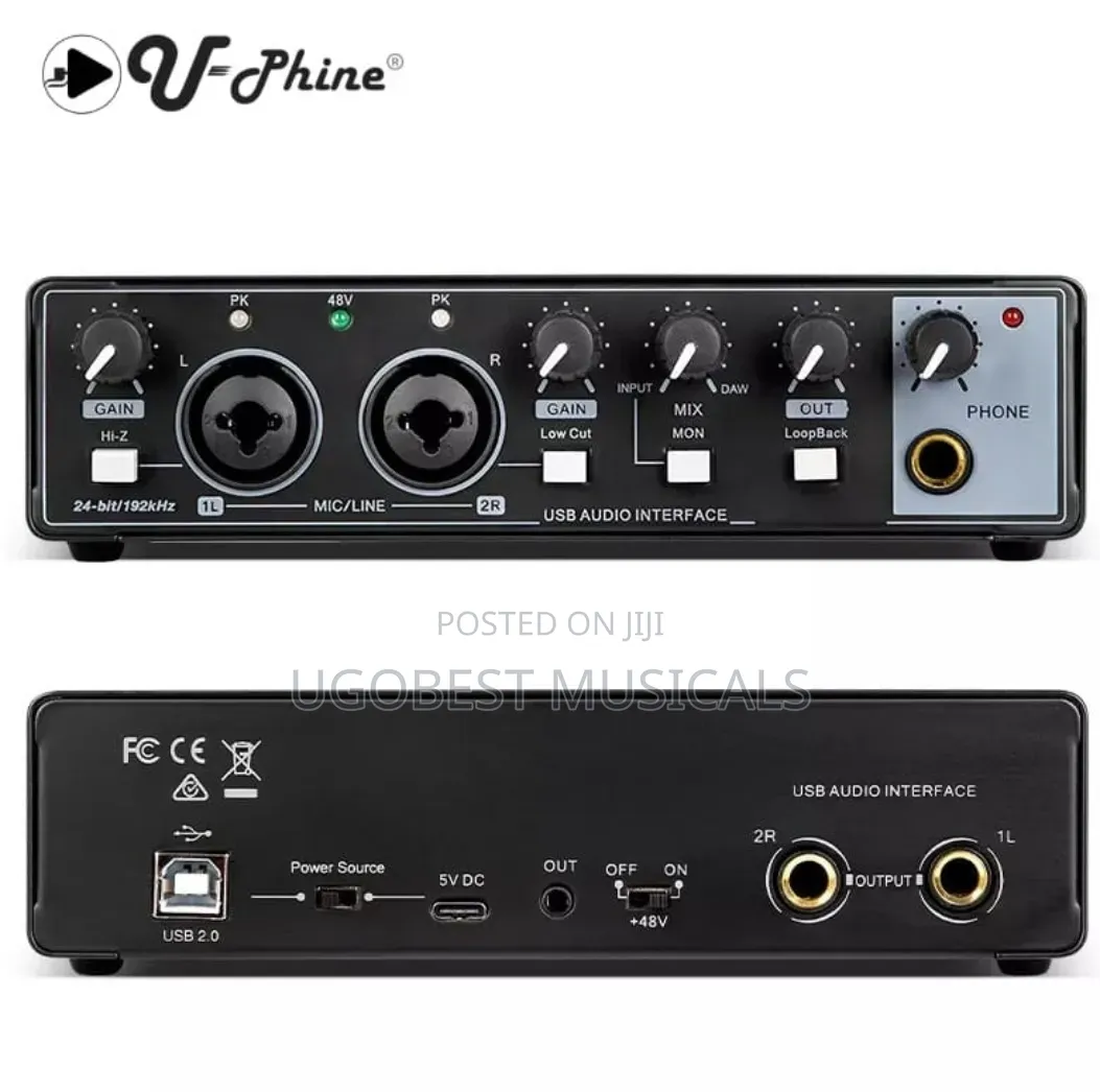 2in 2out Professional Audio Interface | Soundcard for Recording