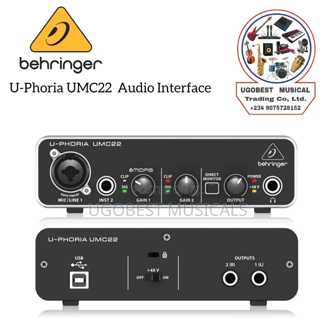 Behringer U-Phoria Umc22 Audiophile 2x2 Usb Audio Interface