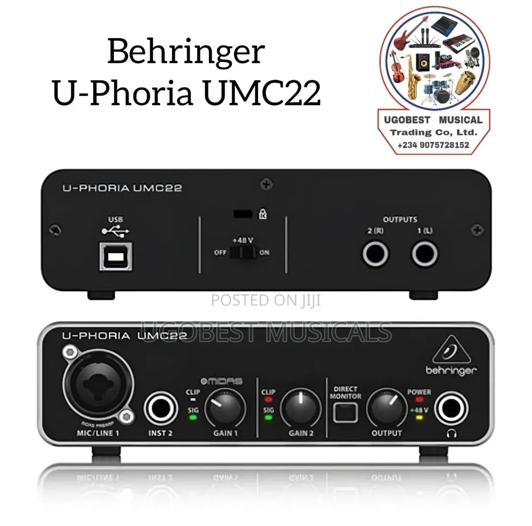 Behringer U-Phoria Umc22 Audiophile 2x2 Usb Audio Interface