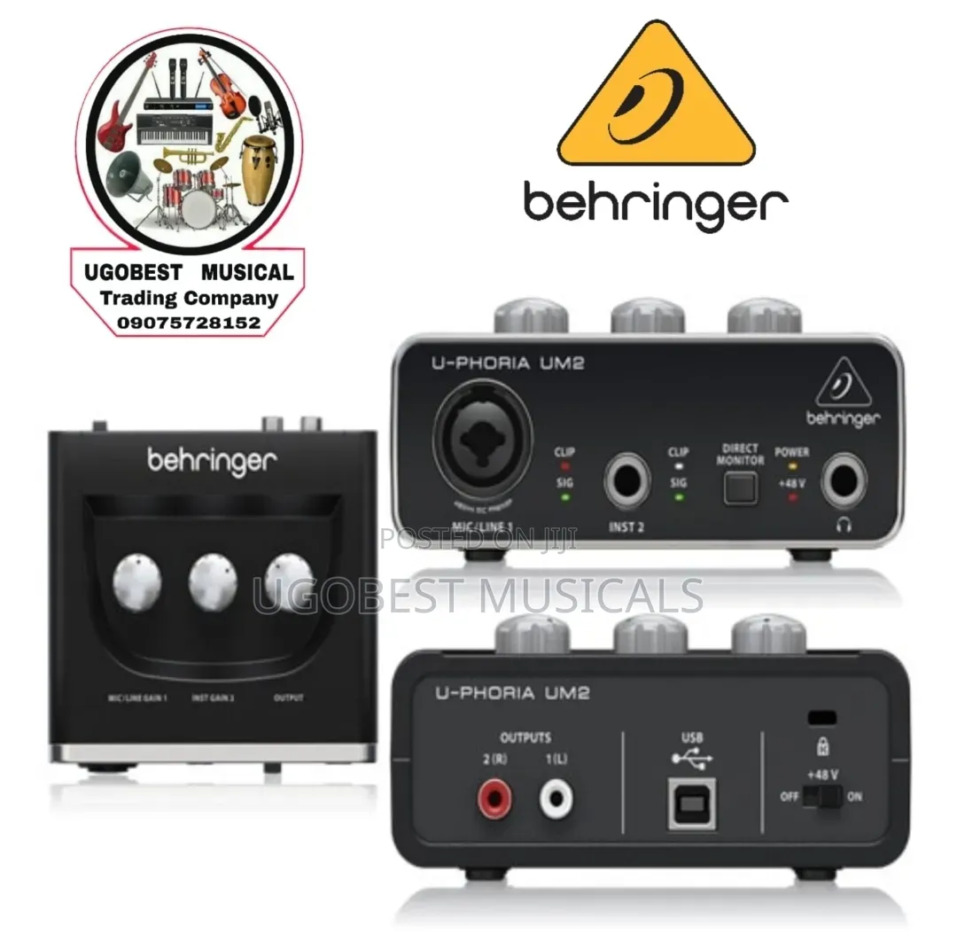 Behringer U-Phoria Um2 Audiophile 2x2 Usb Audio Interface