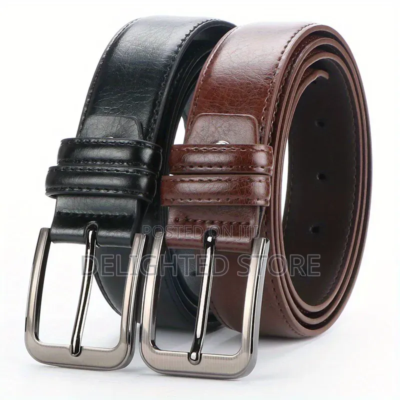 Men's Faux Genuine Leather Vintage Belt 130cm