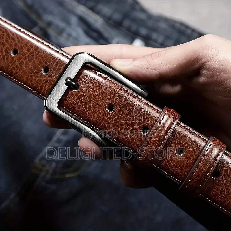 Men's Faux Genuine Leather Vintage Belt 130cm