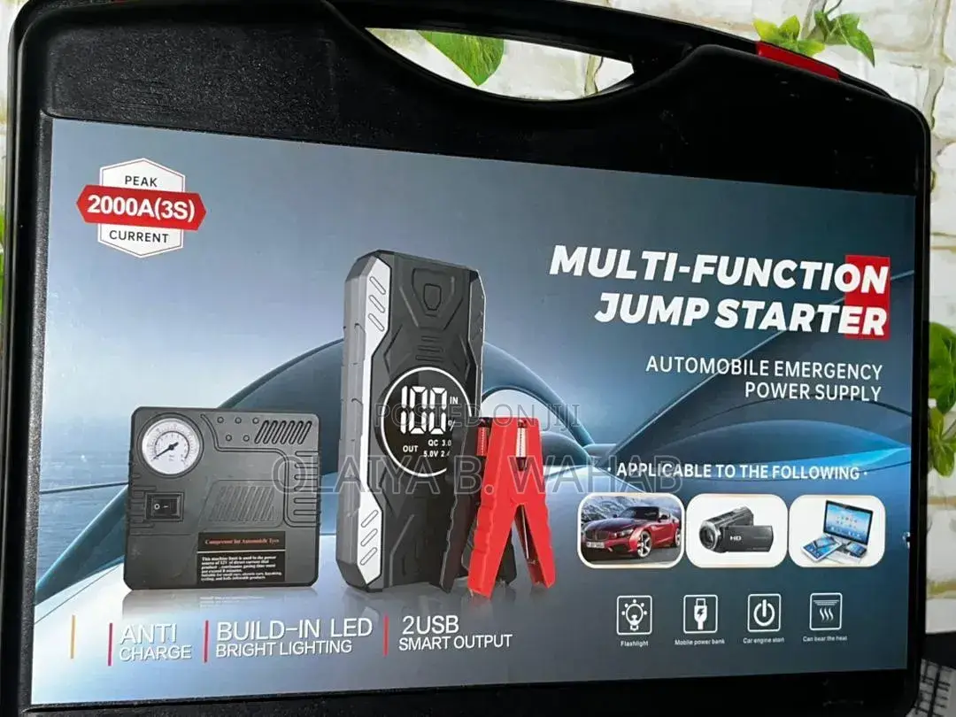 5 in 1 Peak 2000a Jump Starter With Air Compressor Power Bank Kit