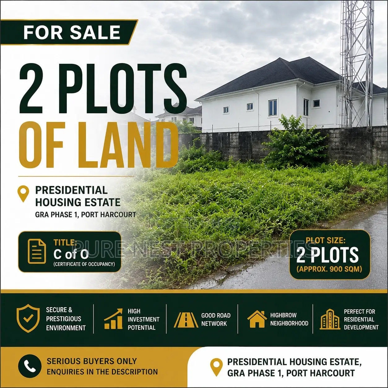 Buy 1 Or 2 Plots – Presidential Estate | Gra Phase 1