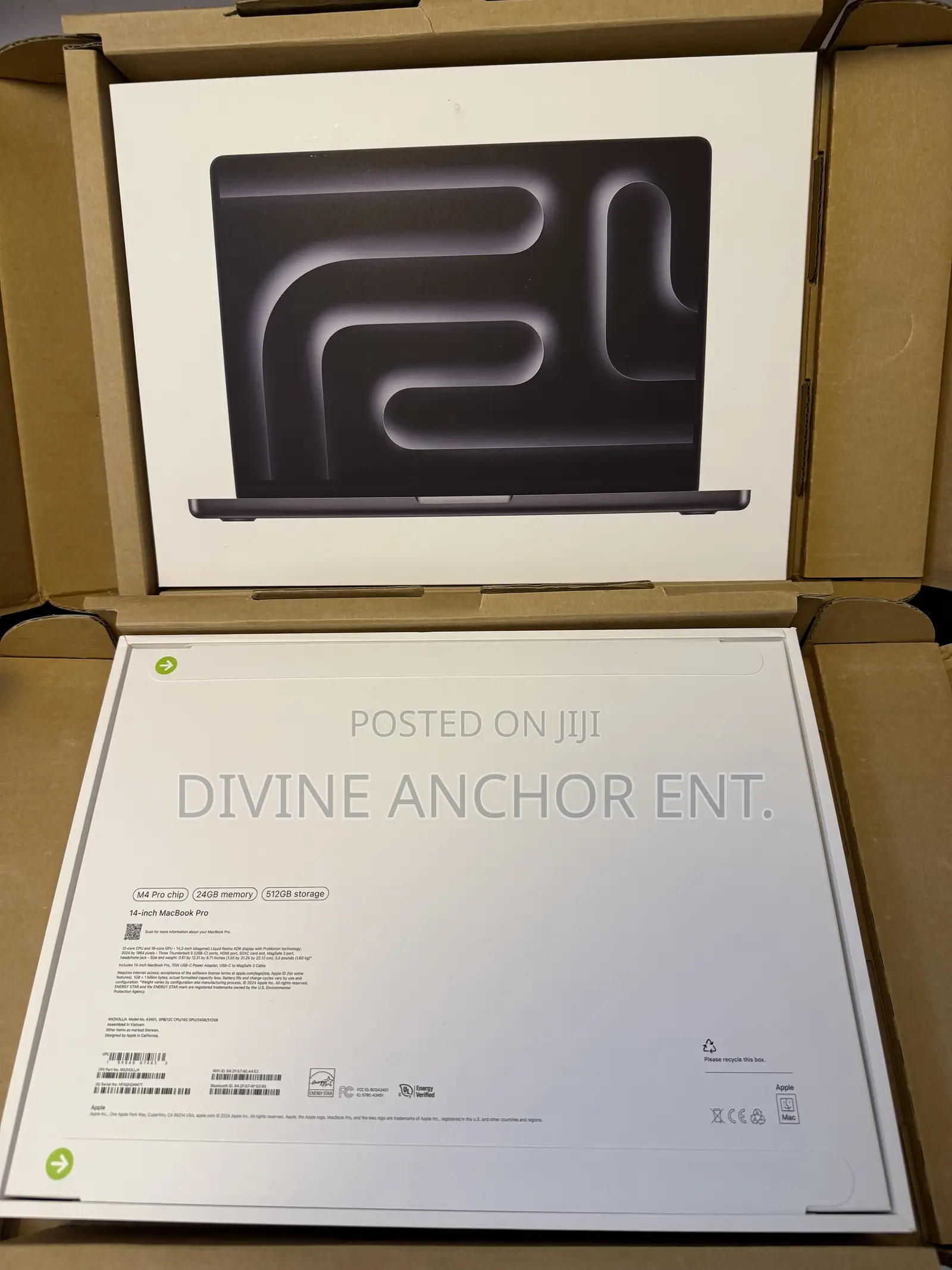 New Laptop Apple MacBook Pro 2024 M4 Pro 24GB Apple M4 Pro SSD 512GB