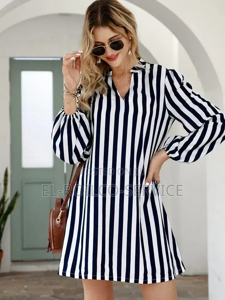 Stripped Shift Dress for Women