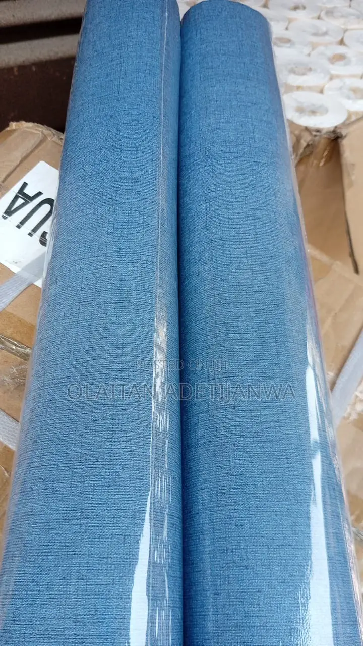 Blue Non Woven Cleanable Wallpaper