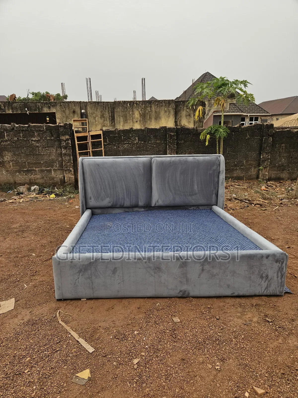6 by 6 Quality Padded Bedframe + 1bedside Cupboard