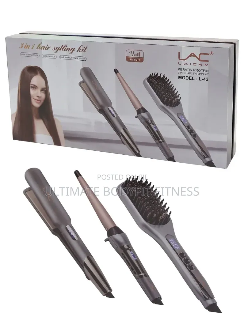 Brand New Lac Professional 3in1 Hair Styling Straightener L-43
Kit