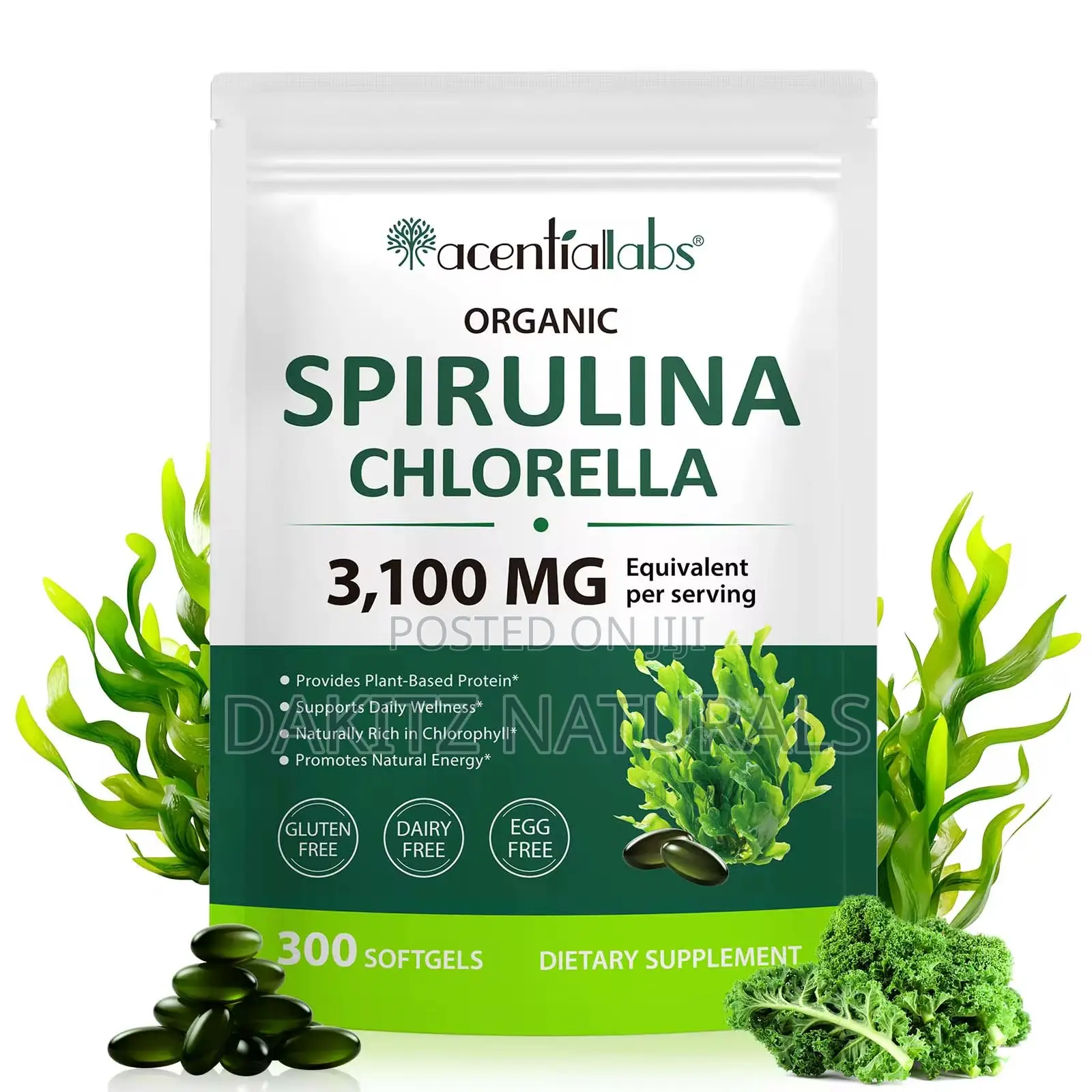 Organic Spirulina Chlorella 300softgels