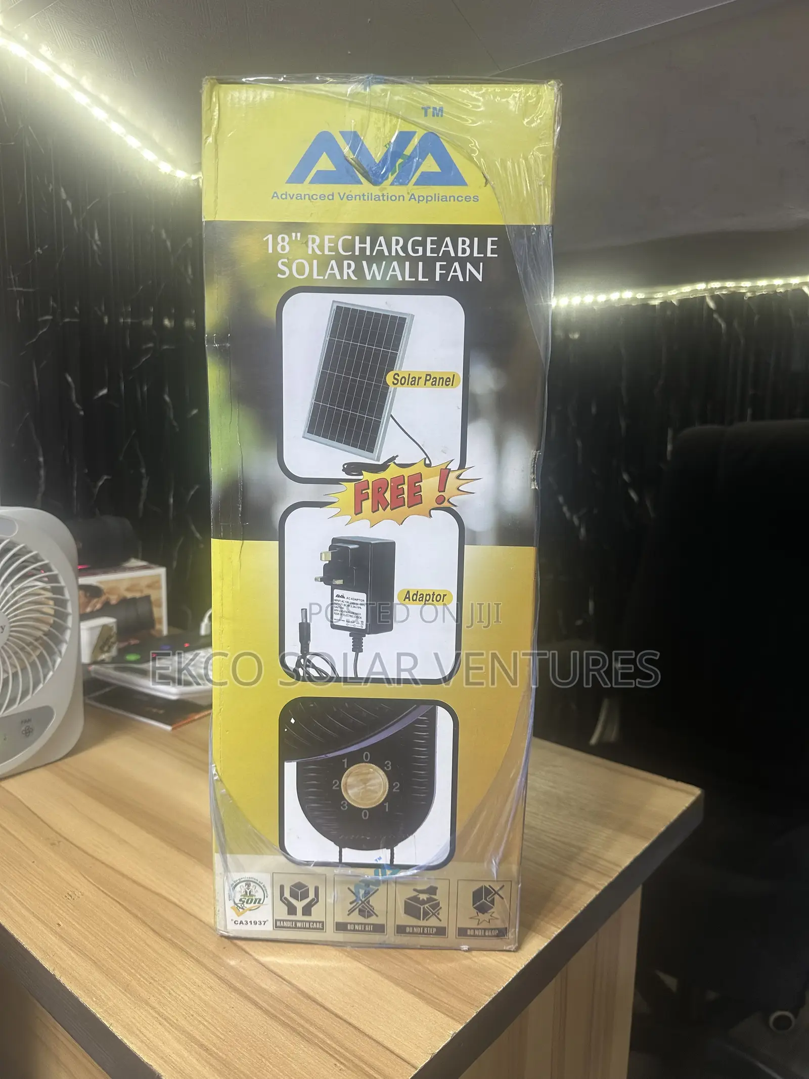 Ava 18" Rechargeable Solar Wall Fan