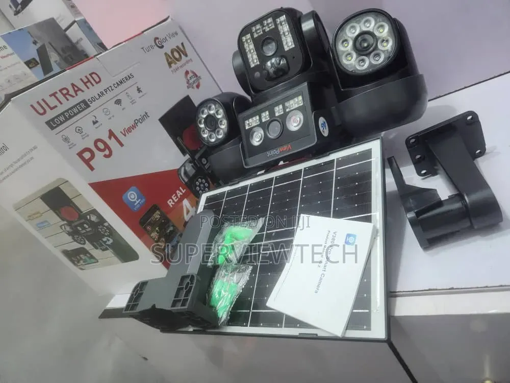 Black Spot Eliminator 4lens 3ptz Solar CCTV Camera