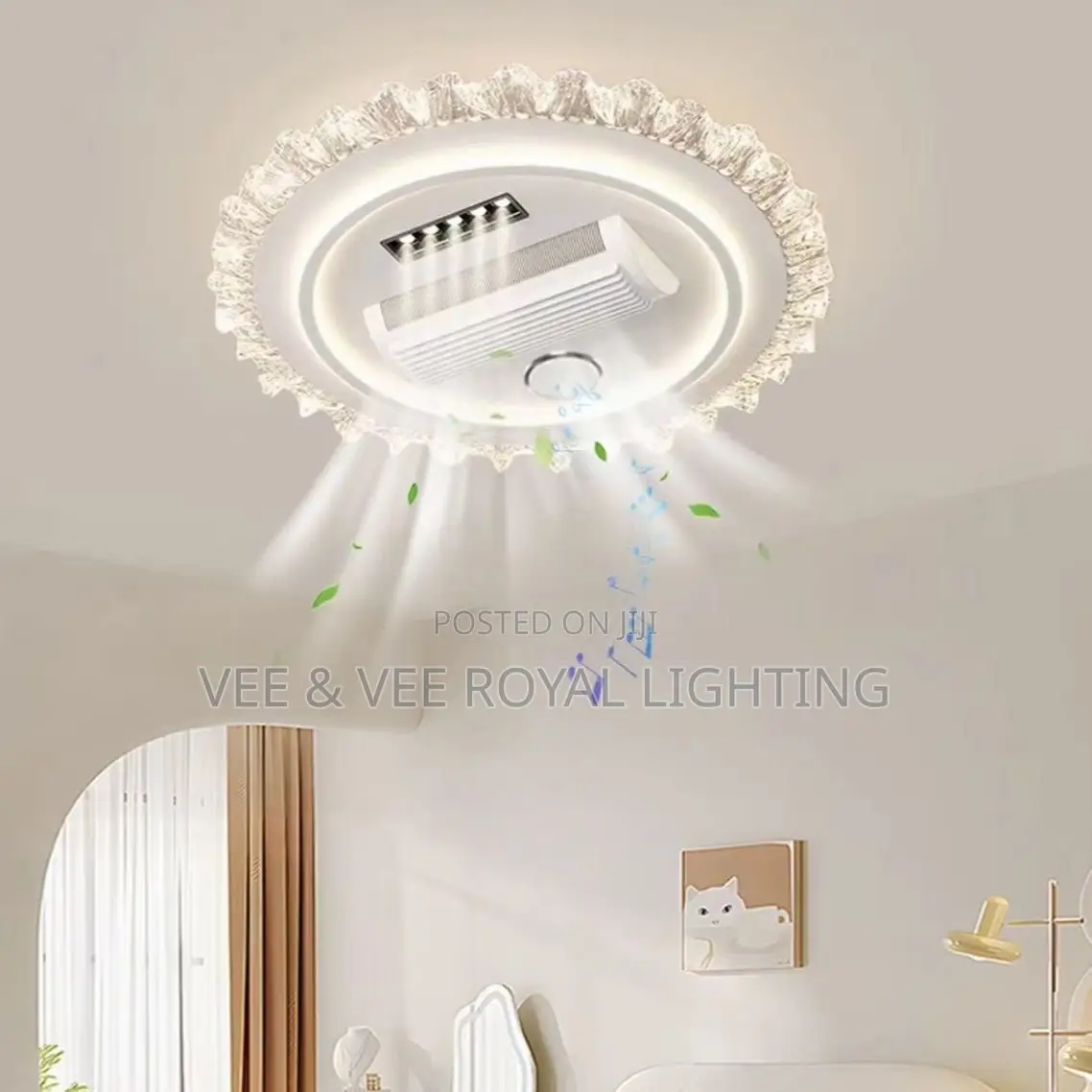 Round Ac Fan Light With Voice Control