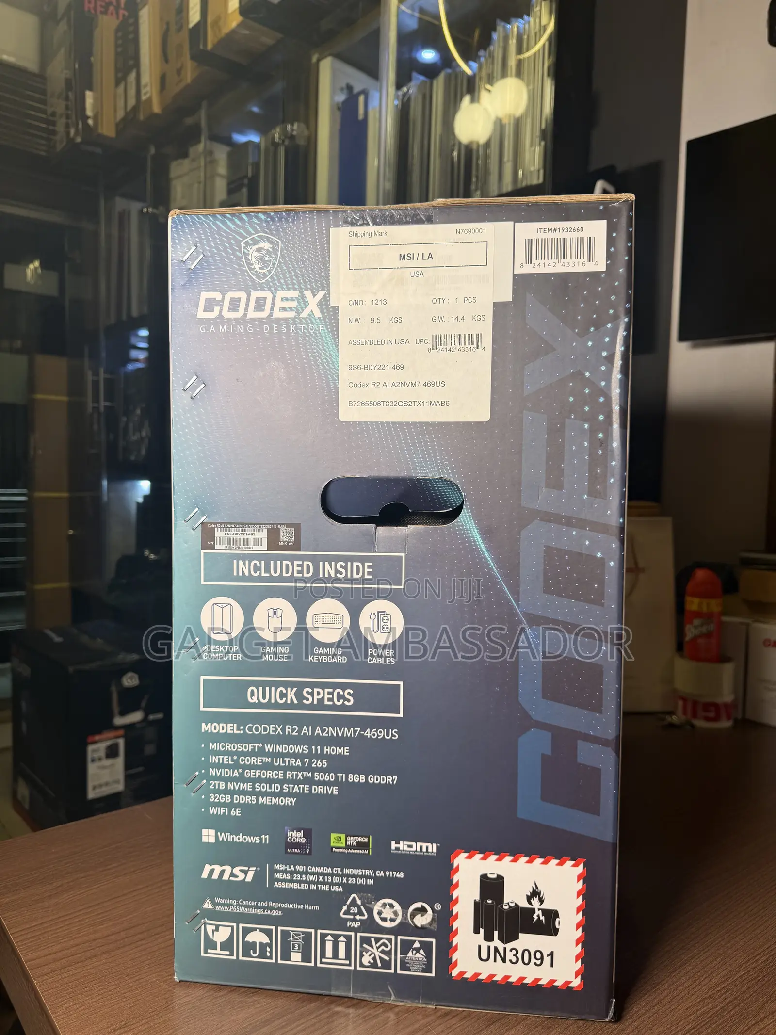 New Desktop Computer MSI Codex R2 32GB Intel Core Ultra 7 SSD 2T