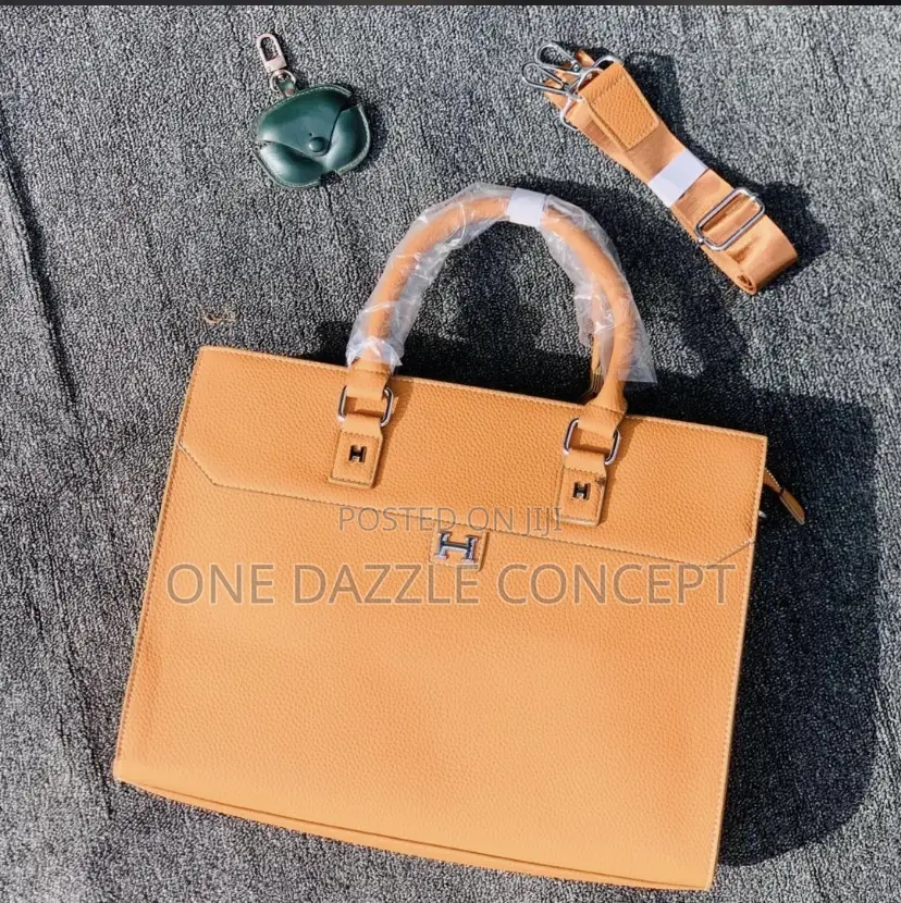 Hermes Leather Business Laptop Bag / Briefcase
