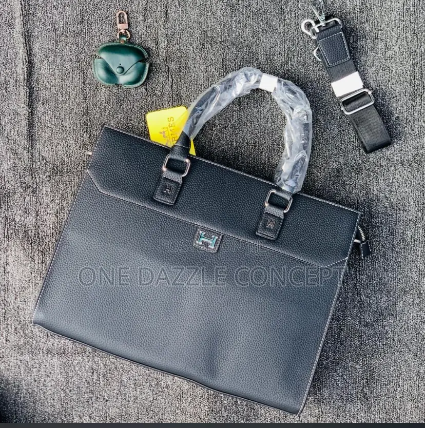 Hermes Leather Business Laptop Bag / Briefcase