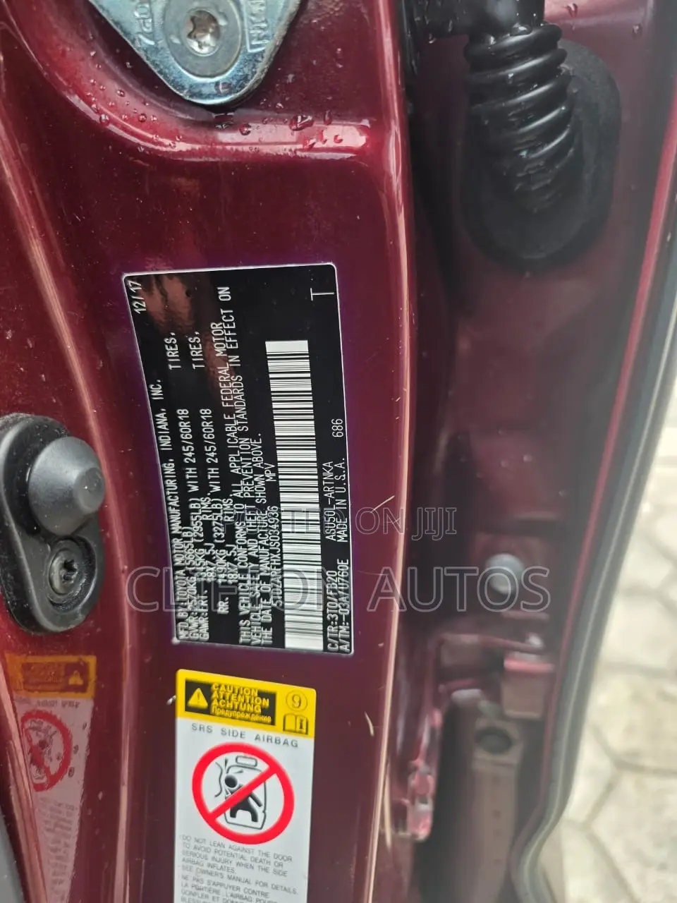 Toyota Highlander LE 4x2 (2.7L 4cyl 6A) 2018 Maroon
