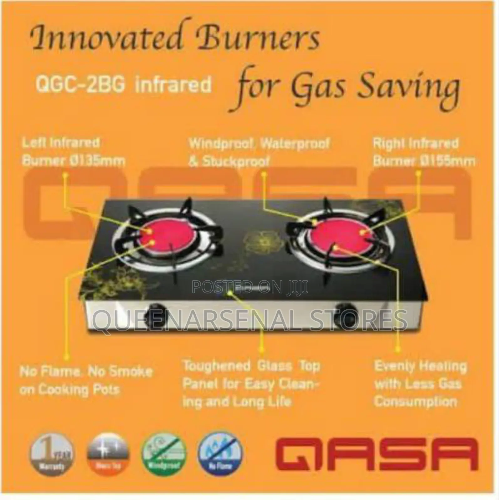 Qasa Glass Gas Infrared Burner