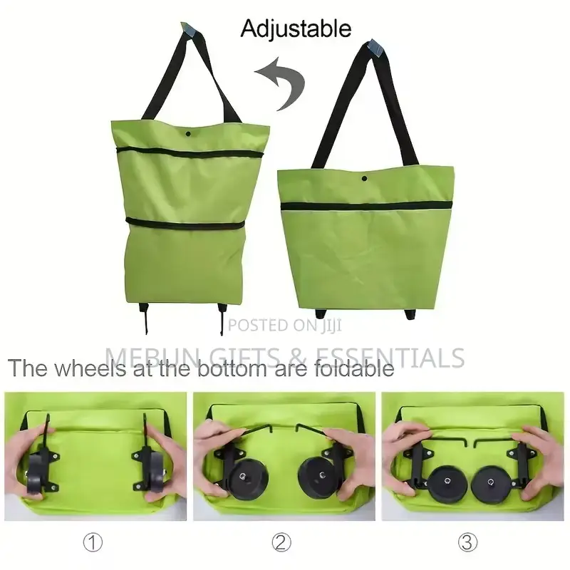 Foldable Shopping Trolley Bags With Wheels And Shoulder Straps