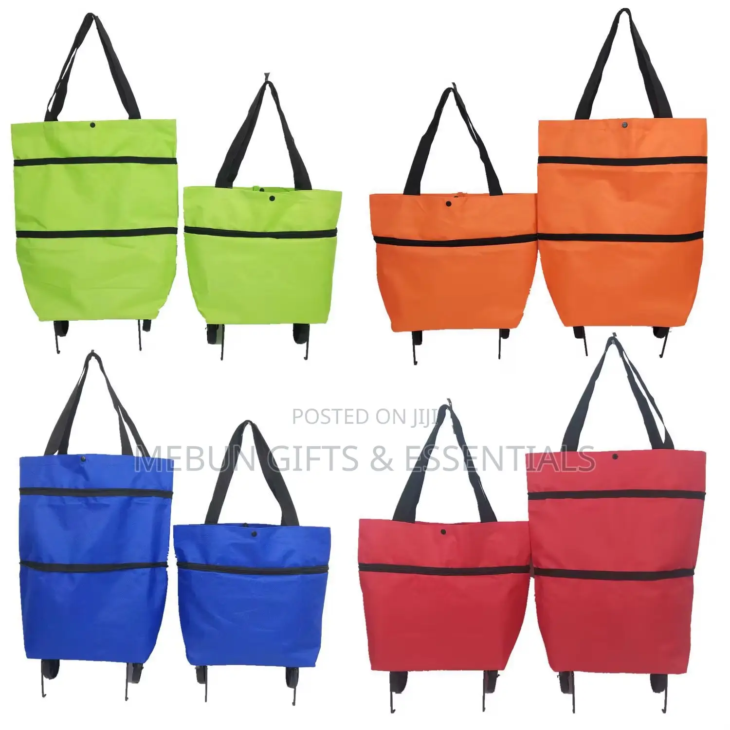 Foldable Shopping Trolley Bags With Wheels And Shoulder Straps
