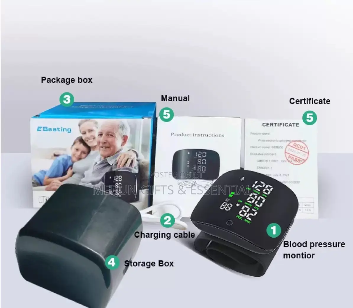 Rechargeable Wrist Blood Pressure Monitor